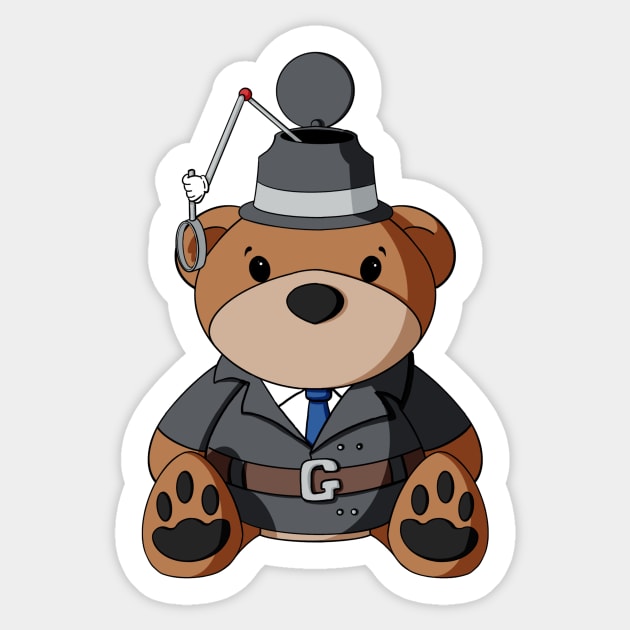 Inspector Gadget Teddy Bear Sticker by Alisha Ober Designs